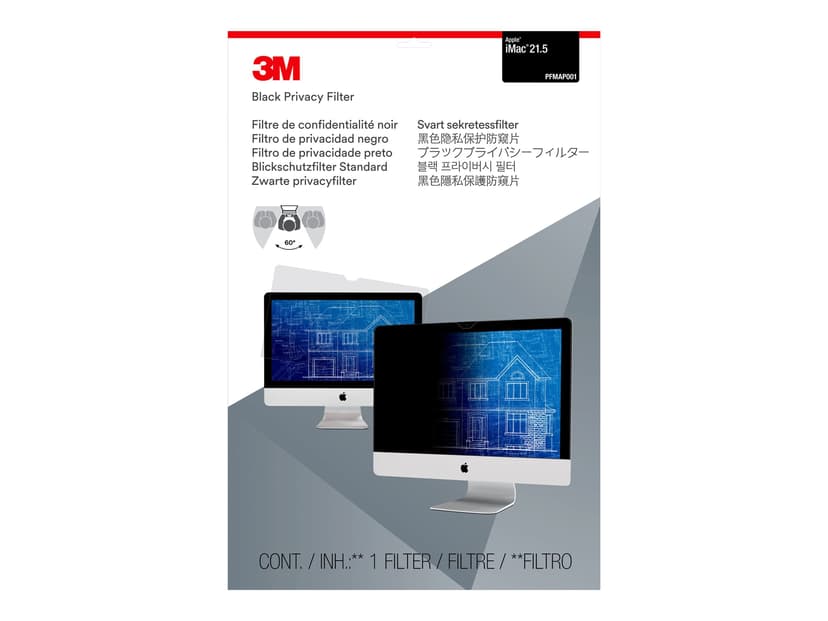 3M 3M-tietoturvasuoja 21,5-tuumaiseen Apple iMac-pöytätietokoneeseen Leveys 21,5" 16:9