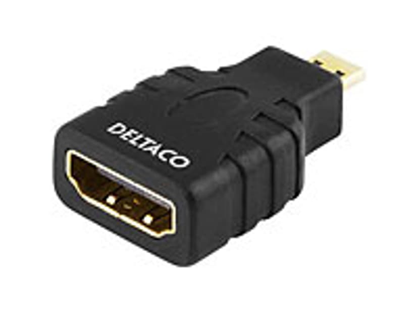 Deltaco Video/Audio/Verkkosovitin 19 nastan HDMI Tyyppi A Naaras 19 pin micro HDMI Type D Uros