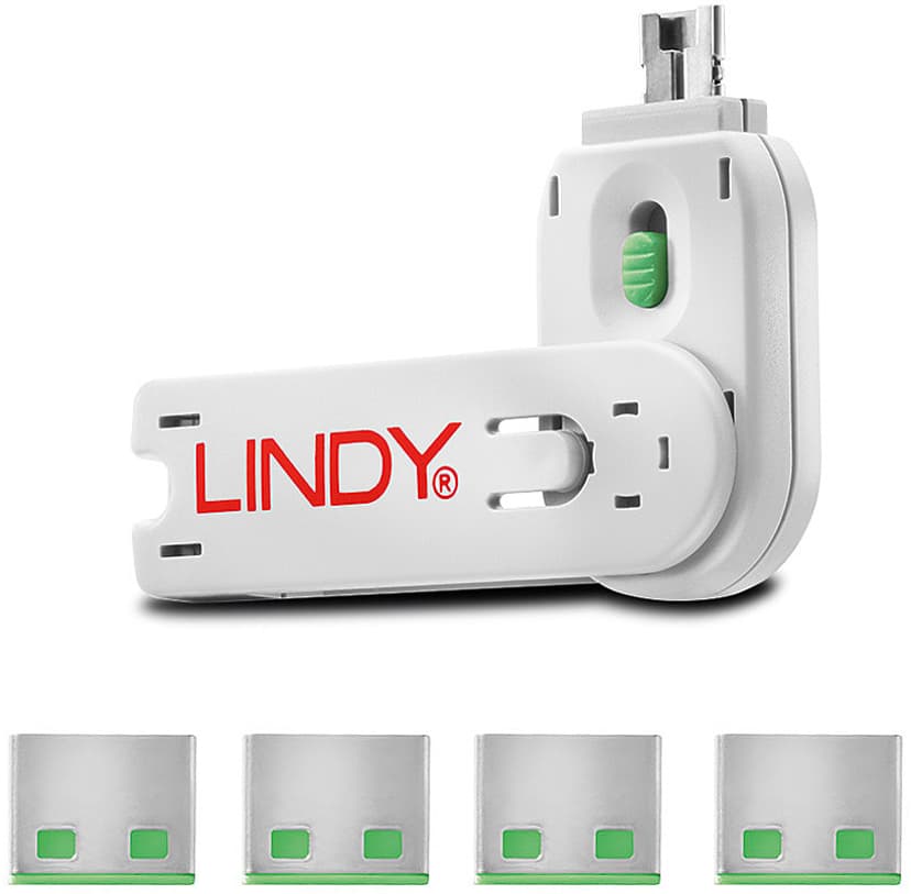 Lindy Port Blocker USB Grön 4-pack