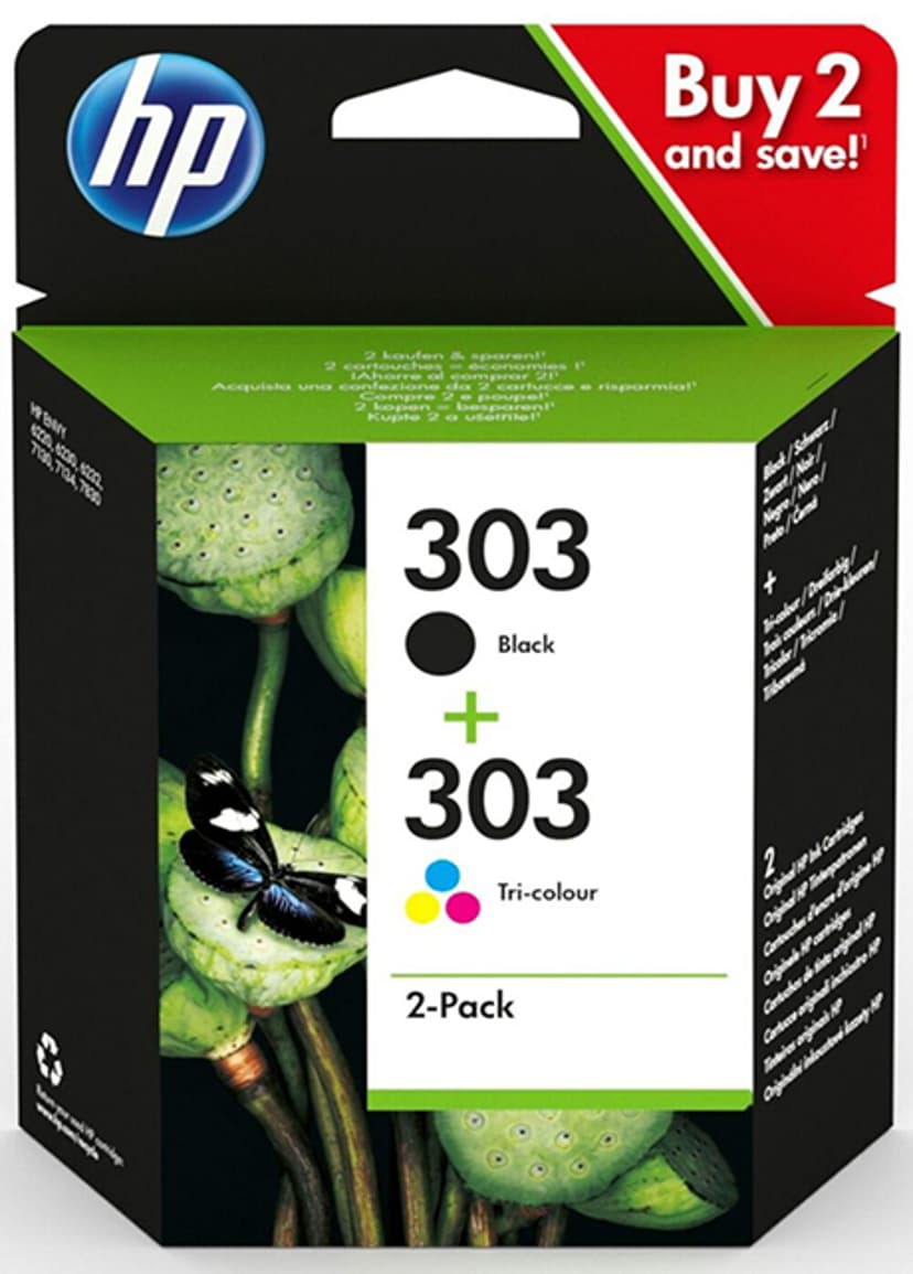 HP Blekk Combo Pack (Black/Color) 303 - Envy Foto 62XX/71XX