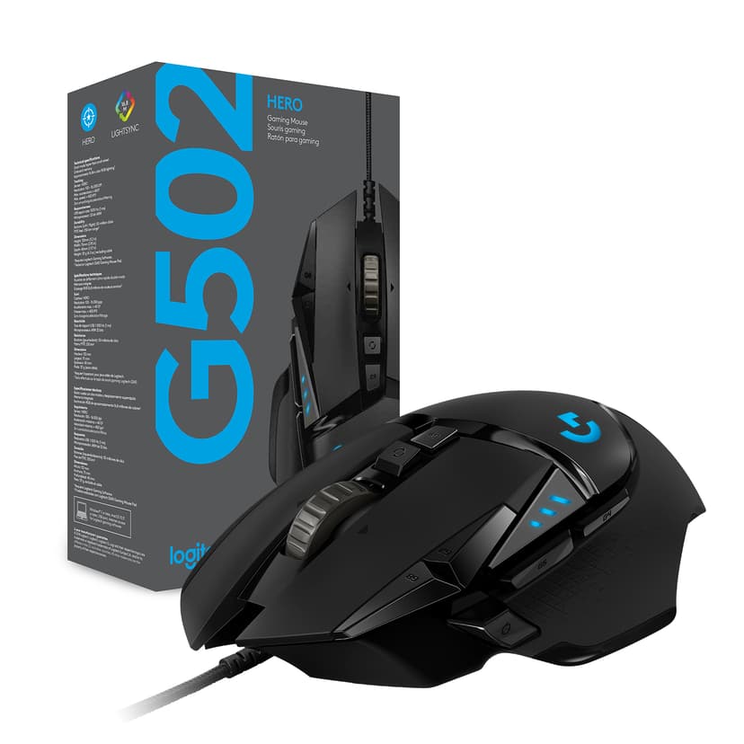 Logitech G502 (Hero) Langallinen 16000dpi Hiiri Musta