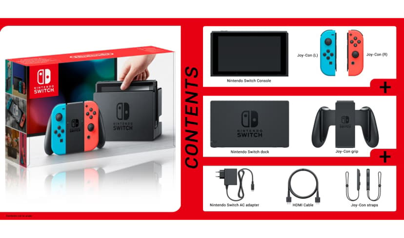 Nintendo Nintendo Switch - Neon Röd/Blå (2019) 32GB Blå, Röd, Svart