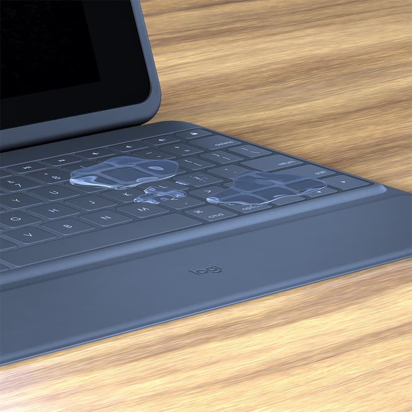 Logitech Rugged Folio til iPad 7/8/9 Gen Langallinen, Apple Smart connector Pohjoismainen Musta Näppäimistö- ja kalvokotelo