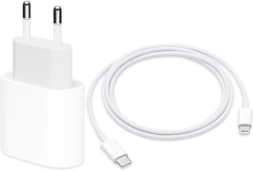 Apple 20W USB-C Power Adapter + Apple Lightning/USB-C Cable 1m Valkoinen