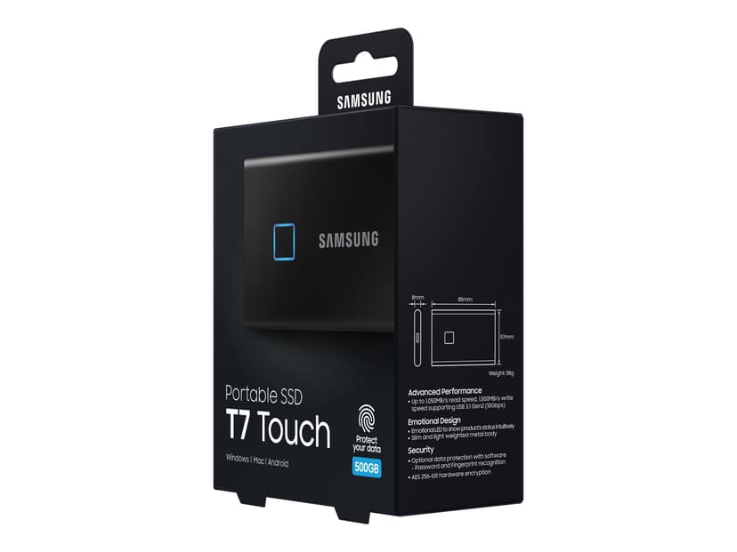 Samsung Portable SSD T7 Touch 0.5TB Svart