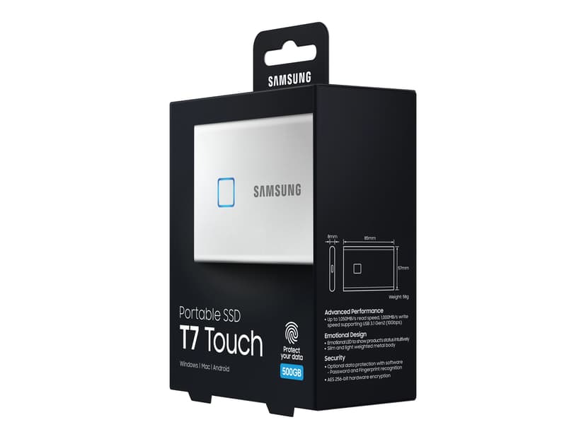 Samsung Portable SSD T7 Touch 0.5TB Silver