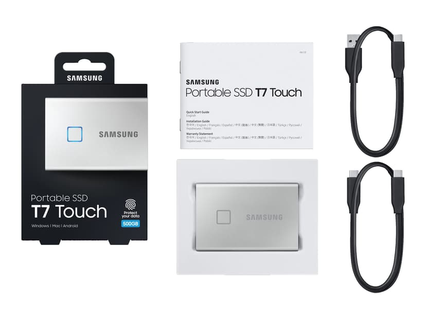 Samsung Portable SSD T7 Touch 0.5TB Silver