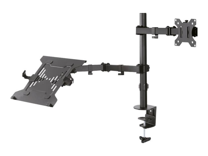 Neomounts Full Motion and Desk Mount (clamp) for 10-27" Monitor Screen AND Laptop, Height Adjustable