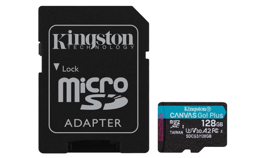 Kingston Canvas Go! Plus 128GB microSDXC UHS-I -muistikortti