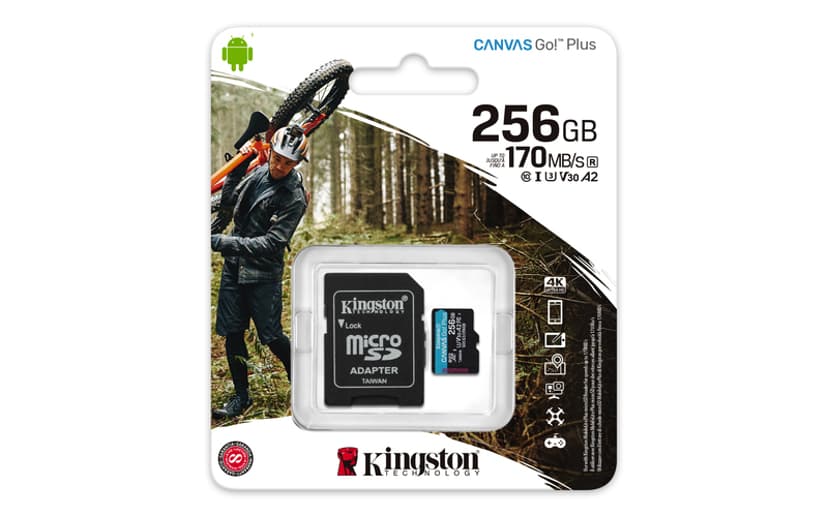 Kingston Canvas Go! Plus 256GB microSDXC UHS-I -muistikortti