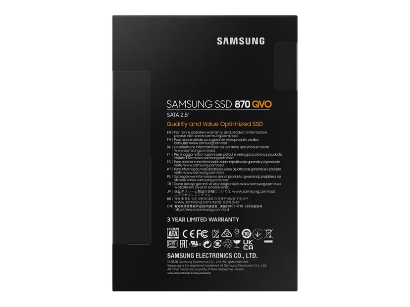 Samsung 870 QVO SSD-levy 4000GB 2.5" Serial ATA-600