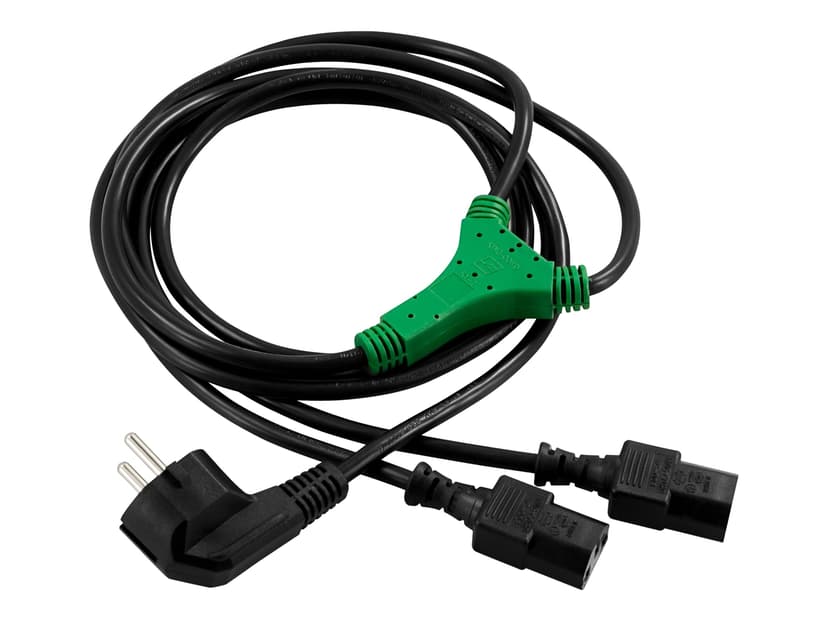 Deltaco Strömdelare 2m Ström CEE 7/7 Hane Ström IEC 60320 C13