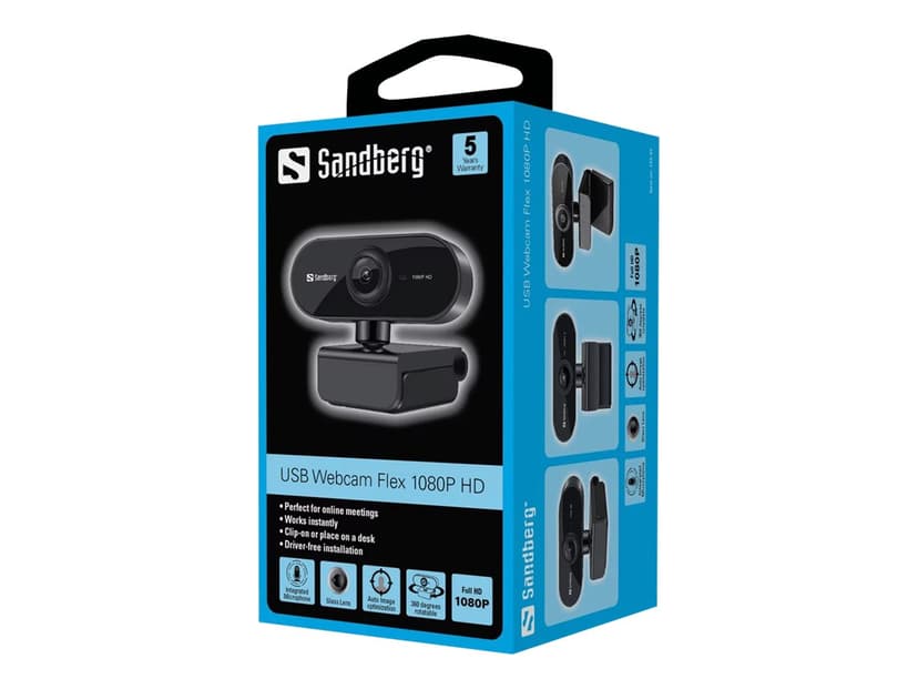 Sandberg USB Webcam Flex USB 2.0 Webcam Sort