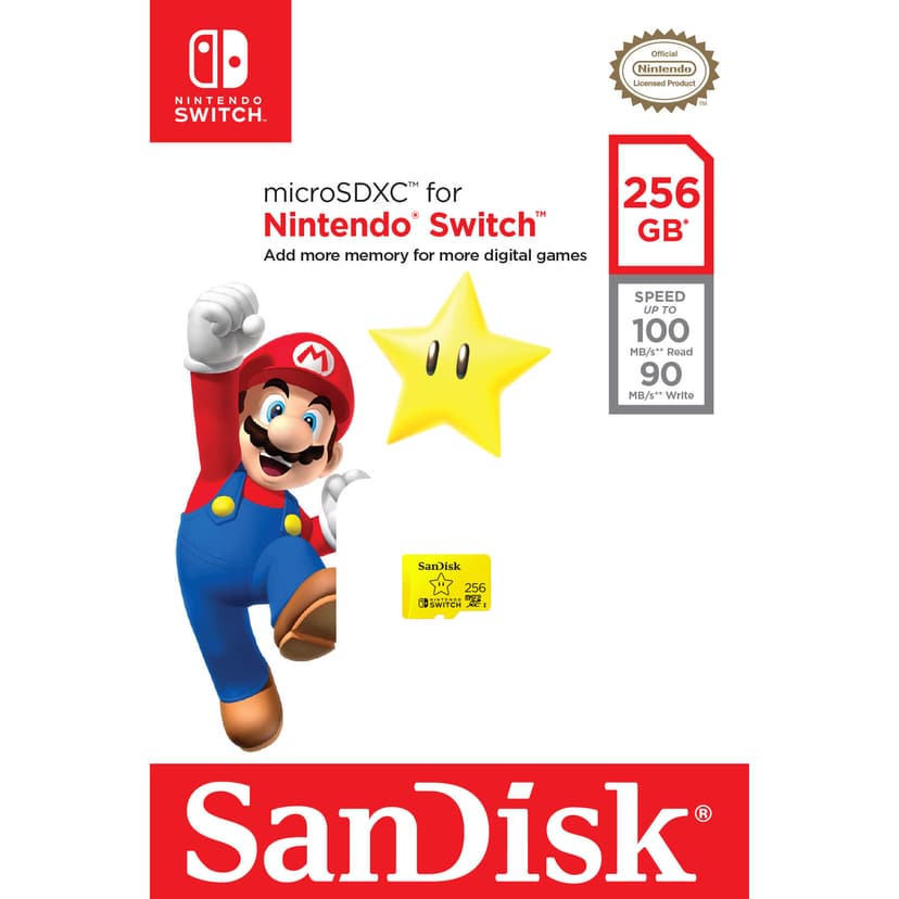 SanDisk Nintendo Switch 256GB microSDXC UHS-I -muistikortti