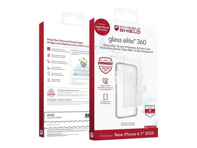 Zagg invisibleSHIELD Glass Elite+ 360 iPhone 12, iPhone 12 Pro