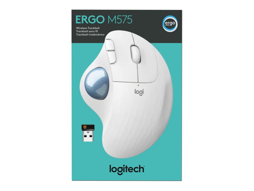 Logitech ERGO M575 Langaton 2000dpi Pallohiiri Valkoinen