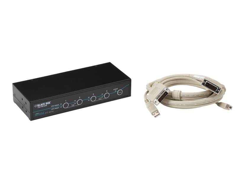 Black Box DT KVM Switch (Incl. Cables) - DVI-D USB 4-Port