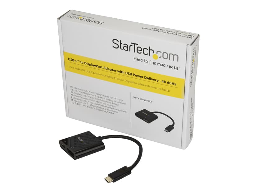 Startech USB C to DisplayPort Adapter with 60W Power Delivery Pass-Through