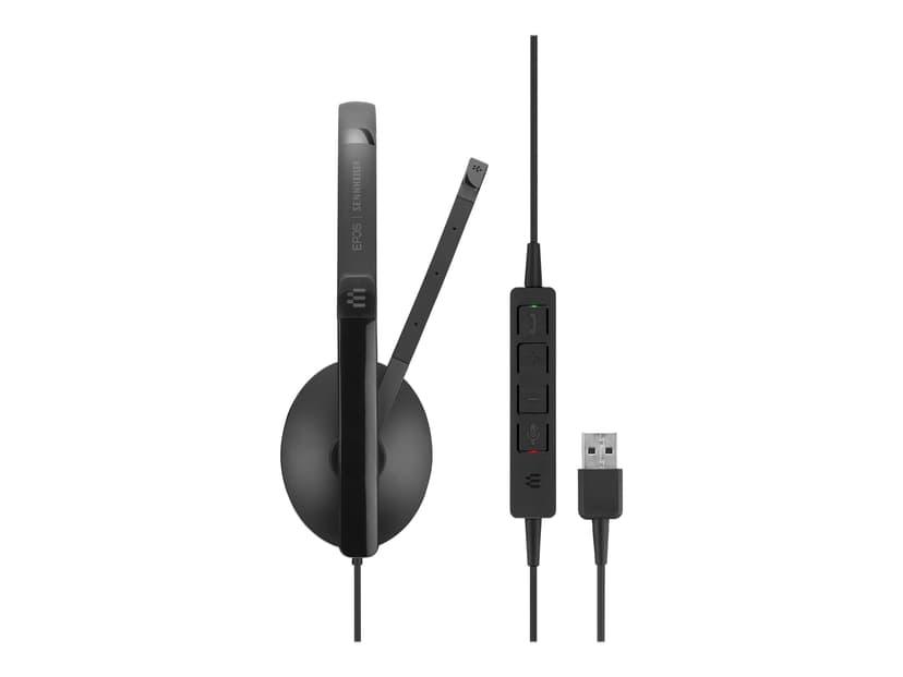 EPOS ADAPT SC165 USB Headset 3,5 mm kontakt, USB Optimerad för UC, Skype for Buisness Stereo Svart, Vit