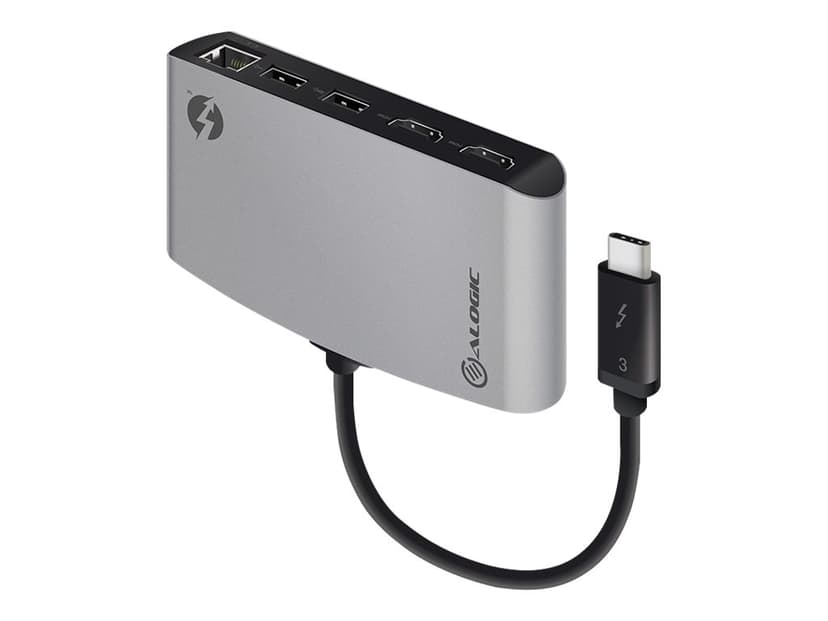Alogic ThunderBolt 3 Dual HDMI Portable Docking Station with 4K Thunderbolt 3 Minitelakointiasema