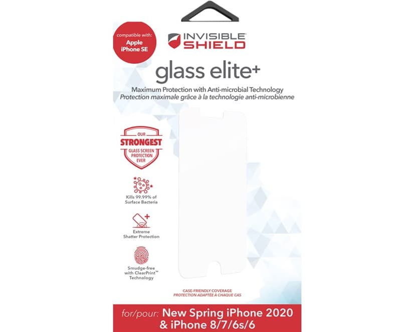 Zagg InvisibleShield Glass Elite+ iPhone 7, iPhone 8, iPhone SE (2020), iPhone SE (2022)
