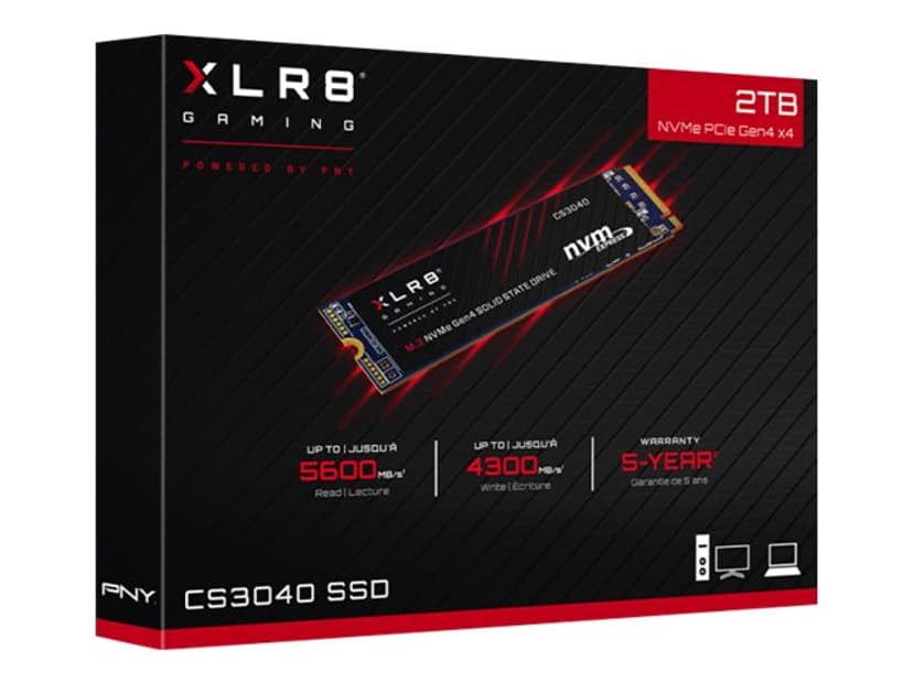 PNY XLR8 CS3040 W/O HS SSD-levy 2000GB M.2 2280 PCI Express 4.0 x4 (NVMe)