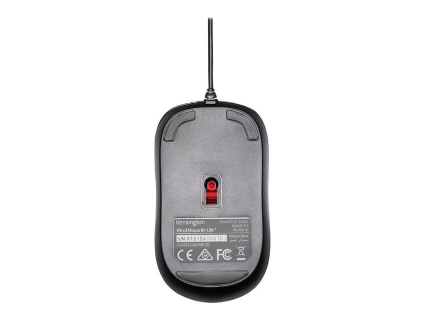 Kensington Kensington Valumouse Three-Button Wired Mouse Kabelansluten 1,000dpi Mus Svart