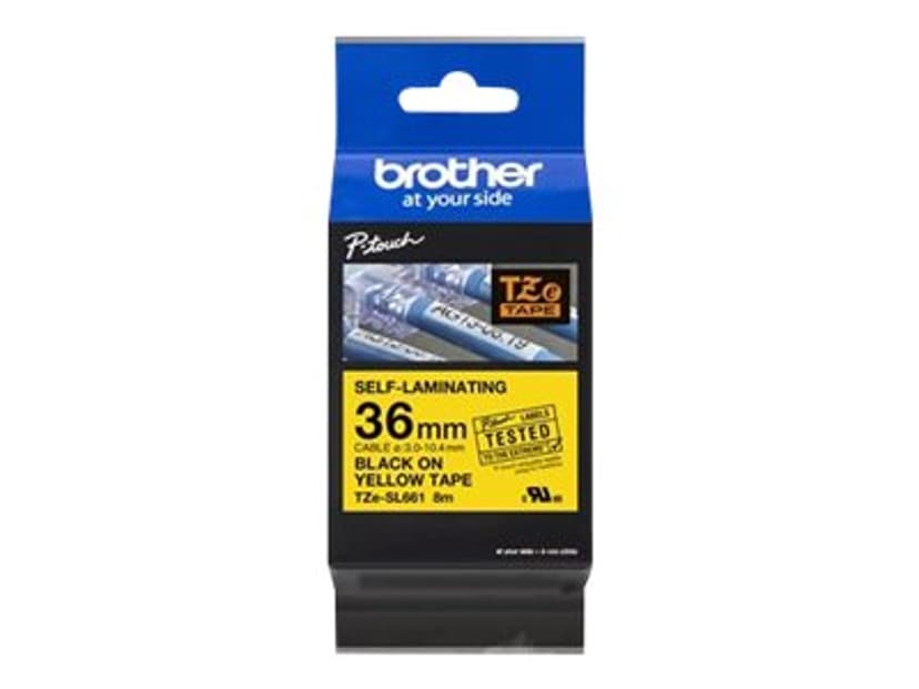 Brother Tape 36mm TZe-SL661 Itse laminoitu Musta/Keltainen