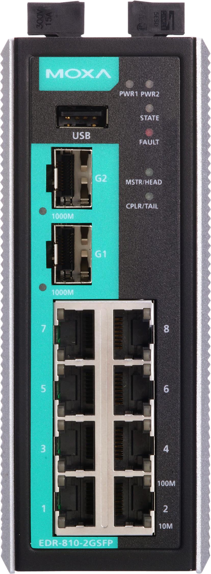 Moxa EDR-810-VPN-2GSFP teollisuustason palomuuri