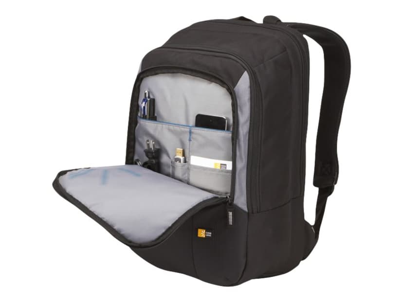 Case Logic Laptop Backpack 17" Harmaa, Musta