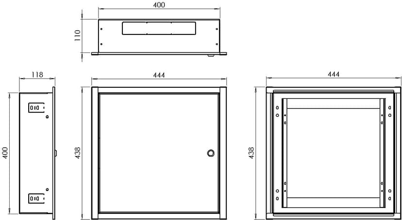 Direktronik Infällt teknikskåp 40x40CM Vit