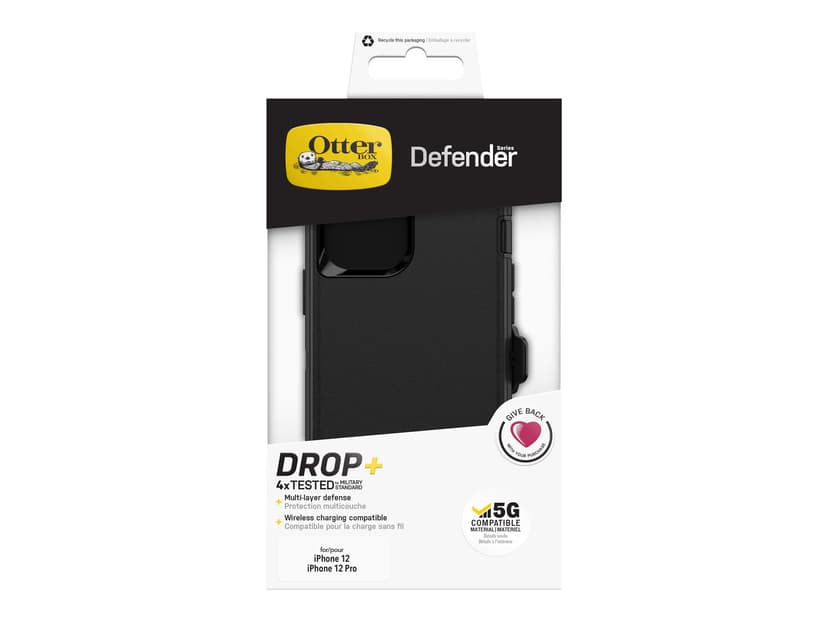 Otterbox Defender Series iPhone 12, iPhone 12 Pro Musta