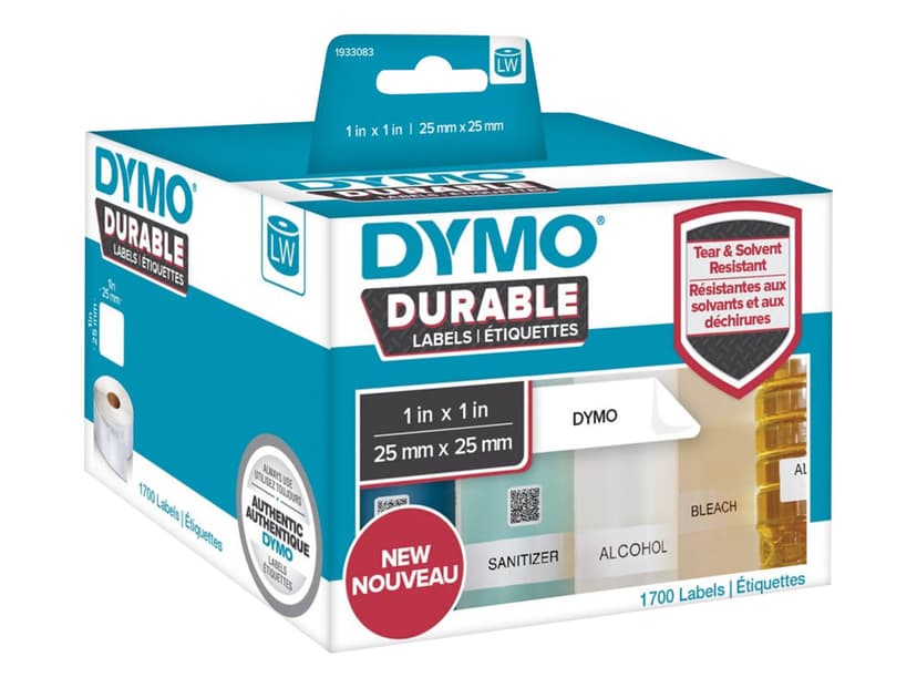 Dymo Etiketter Durable Multi-Purpose 25 x 25mm 850st 2-Pack