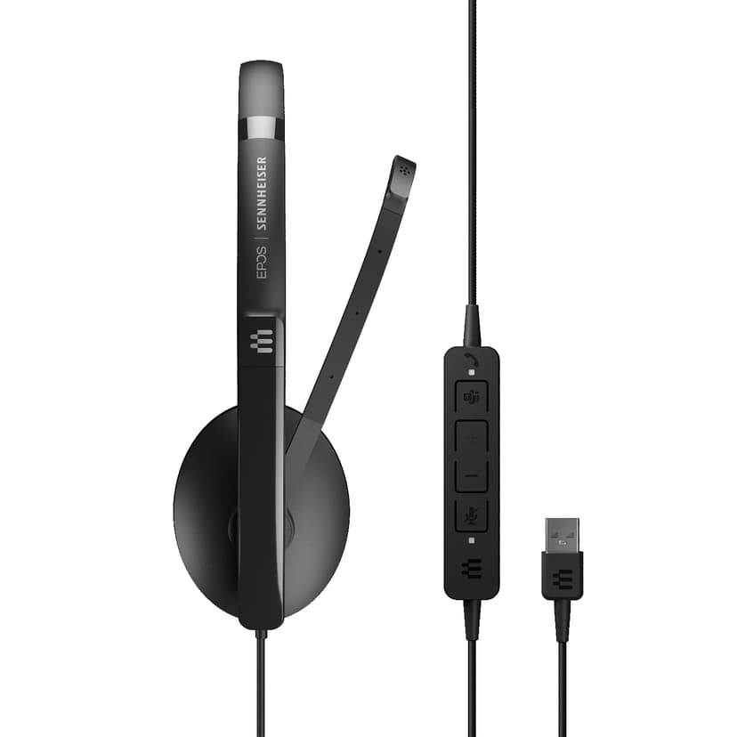 EPOS ADAPT 160T II Kuuloke + mikrofoni USB-A Microsoft Teamsille, Optimoitu UC:lle Stereo Musta