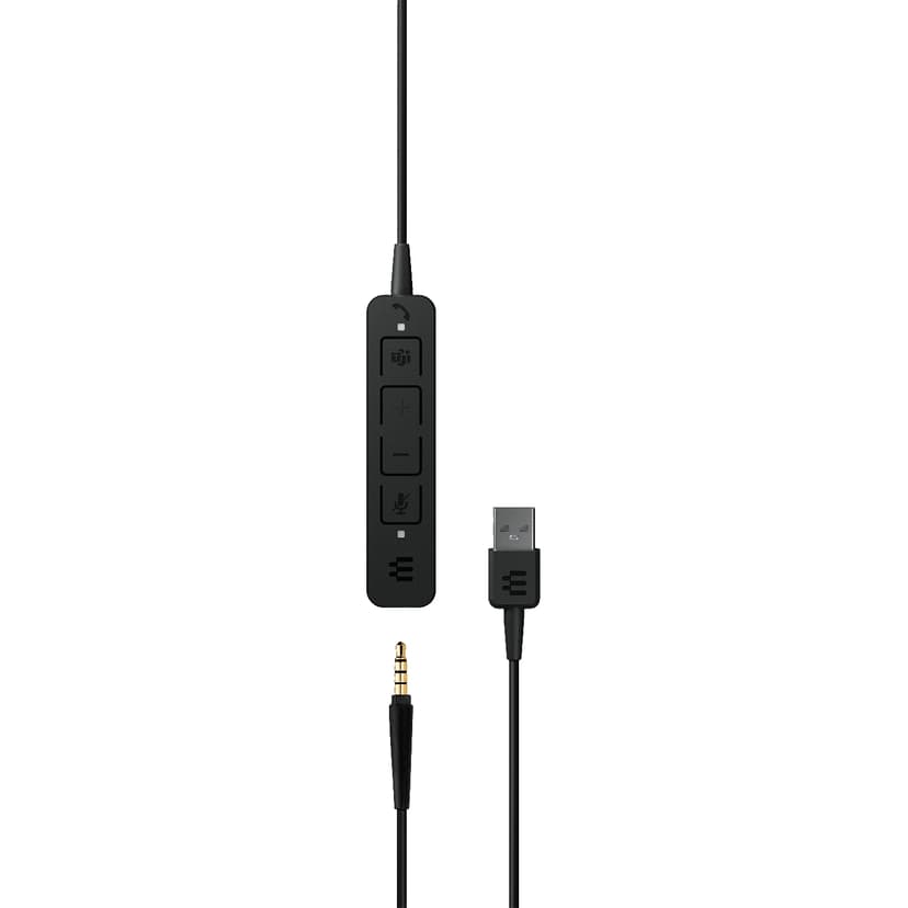 EPOS ADAPT 165T II Kuuloke + mikrofoni 3,5 mm jakkiliitin, USB-A Stereo Musta