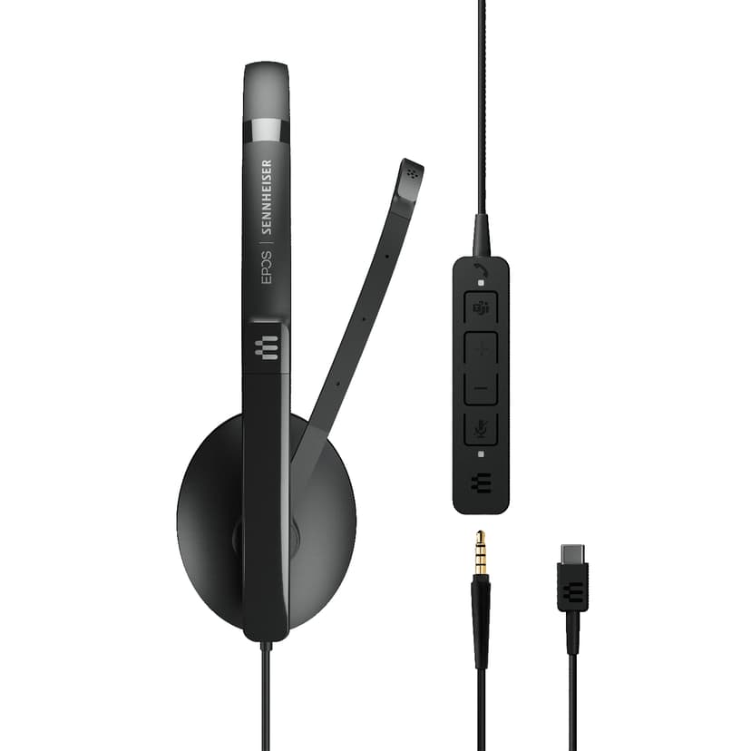 EPOS ADAPT 165T II Kuuloke + mikrofoni 3,5 mm jakkiliitin, USB-C Microsoft Teamsille, Optimoitu UC:lle Stereo Musta