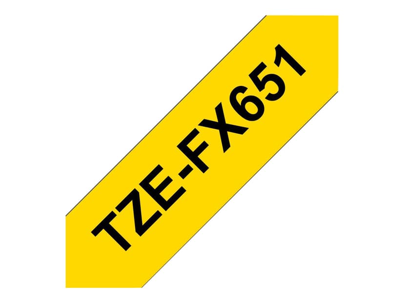 Brother Tape TZE-FX651 24mm Sort/Gul Flexible