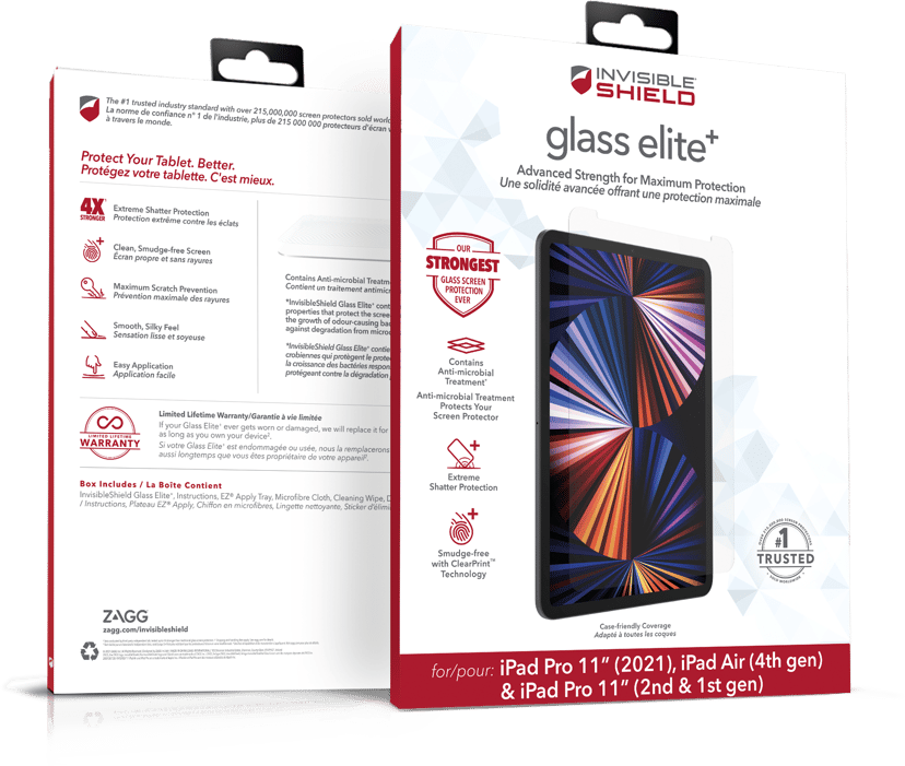 Zagg ZAGG InvisibleShield Glass Elite+ iPad Air 10.9", iPad Air 10.9" (5th gen), iPad Pro 11" (3rd gen)