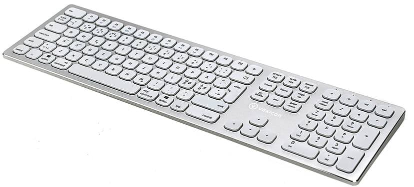 Voxicon Wireless Slim Metal Keyboard 295BWL Sølv Trådløs Nordisk Tastatur