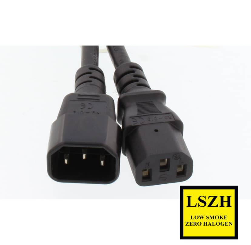 Direktronik Apparatkablage 230V C13-c14 Lszh 1.5M 1.5m Ström IEC 60320 C13 Hona Ström IEC 60320 C14 Hane