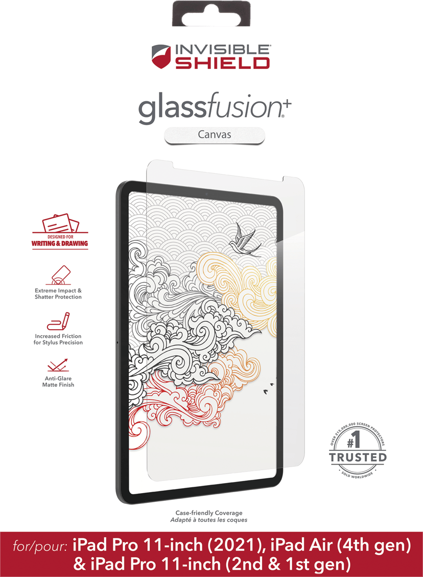 Zagg Glassfusion+ Canvas iPad Air 10.9", iPad Air 10.9" (5th gen), iPad Pro 11" (1st gen), iPad Pro 11" (2nd gen), iPad Pro 11" (3rd gen), iPad Pro 11" (4th gen)