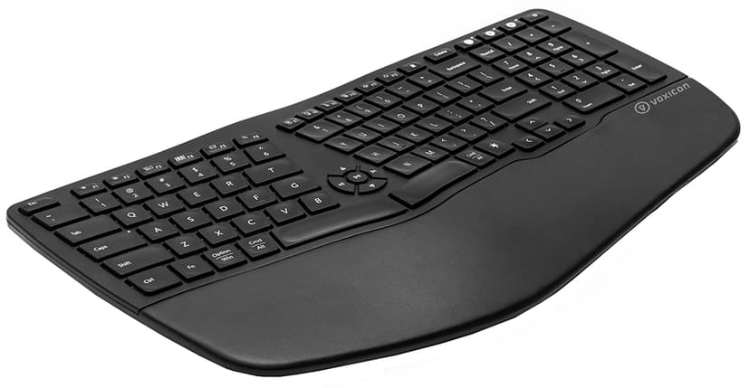 Voxicon Wireless Ergokeyboard E902 Black Trådlös Nordisk Tangentbord