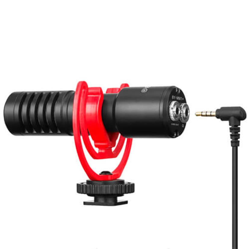 Boya BY-MM1+ Shotgun Condenser Microphone Musta, Punainen