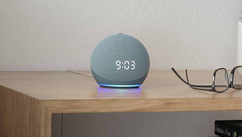 Amazon Echo Dot with clock (4th Generation) Twilight Blue