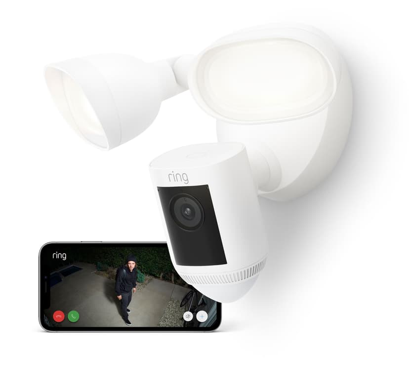 Ring Floodlight Cam Wired Pro - Valkoinen