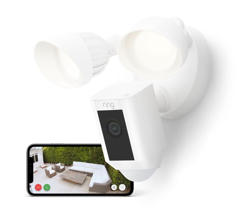 Ring Floodlight Cam Wired Plus - Valkoinen