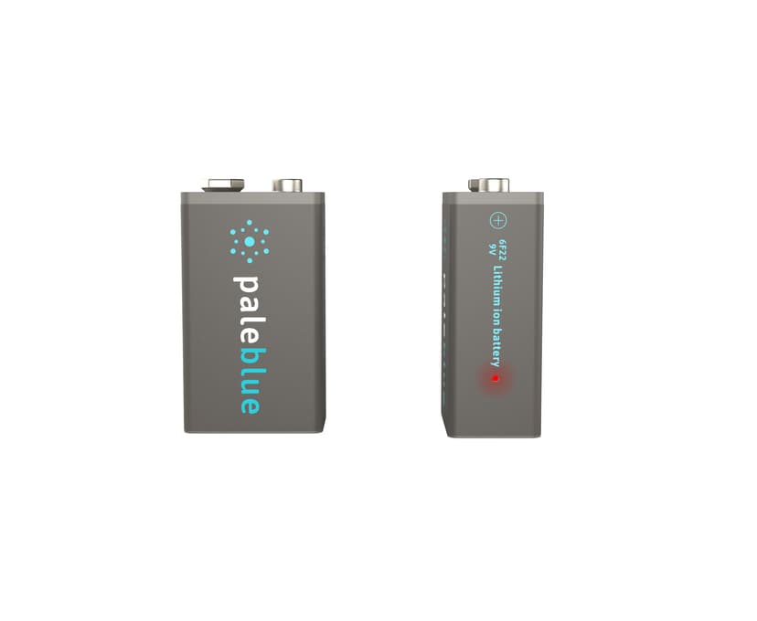 PALE BLUE Uppladdningsbart Batteri 9V 450mAh 2-Pack Inkl 2x1 Laddningskabel