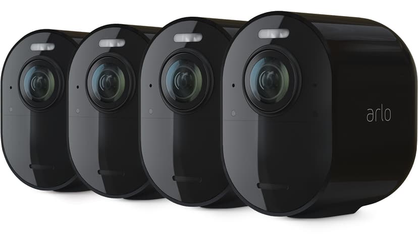 Arlo Ultra 2 trådlös övervakningskamera 4-pack, Svart