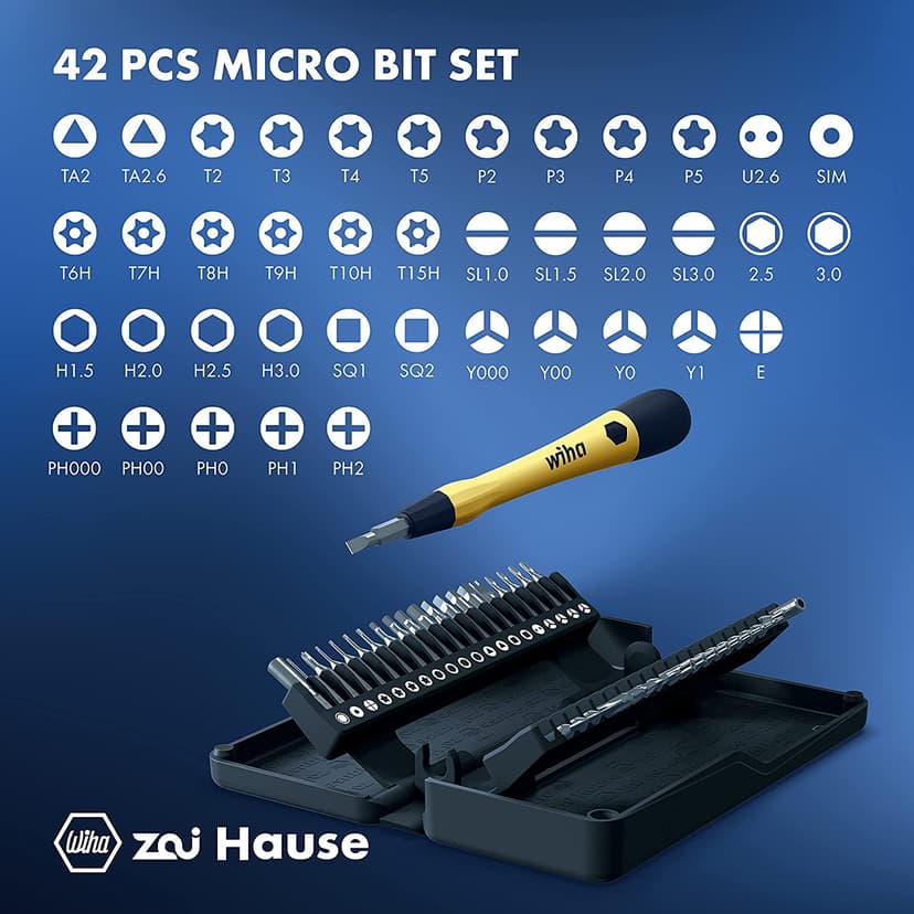 Wiha Micro Bit Set 4mm 42-delar (44624) | Dustin.se