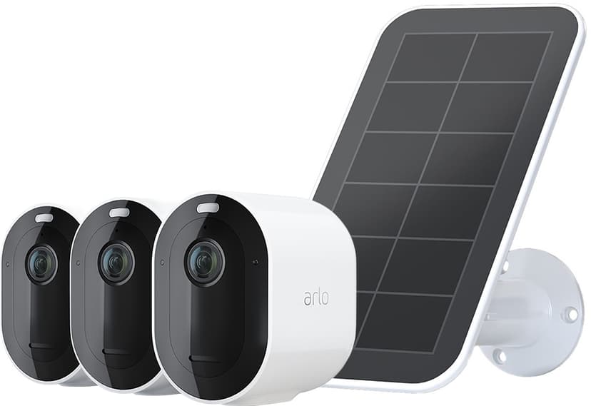 Arlo Arlo Pro 4 Wire-Free Spotlight Camera 3-pakkus + 1 Solar Panel, Valkoinen